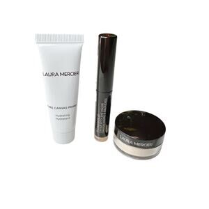 Laura Mercier Mini Bundle Pure Canvas Primer, Caviar Stick, Loose Setting Powder